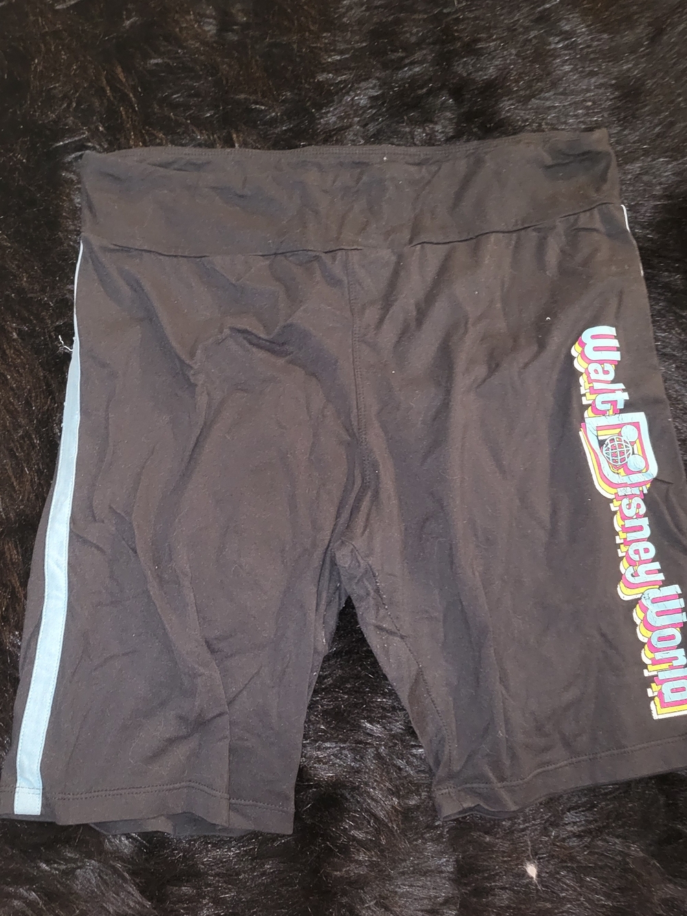 Walt Disney World Black Athletic Shorts with Side Stripe